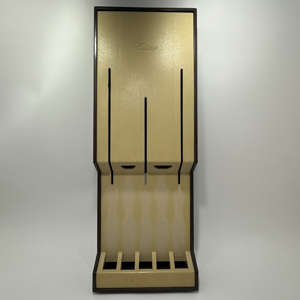 Cutco F1744 Knife Storage Rack Wall Hanging Drawer Tray Beige Plastic 5 Slot